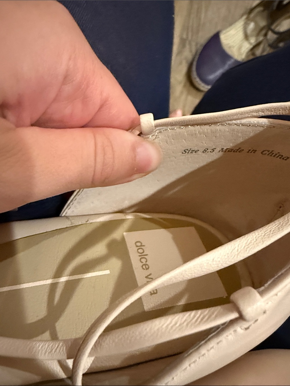 Dolce Vita / Cancun Cream Ballet Lace Up Leather Flats light pink  Size 8.5 - Picture 8 of 8
